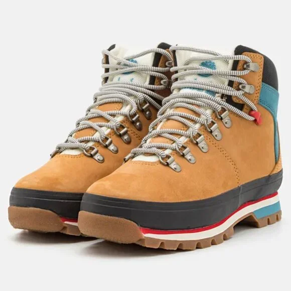NEW TIMBERLAND Suede Euro Hiker Lace Up Boots Wheat for women 864mn